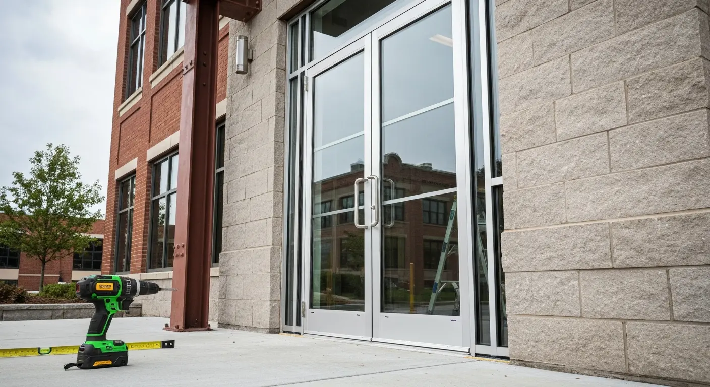 Commercial door and window installation