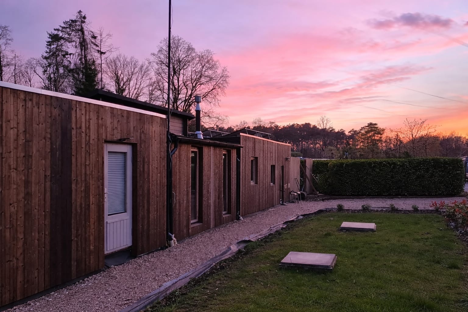 Tiny home België Droomstek, exterieur van off-grid woning