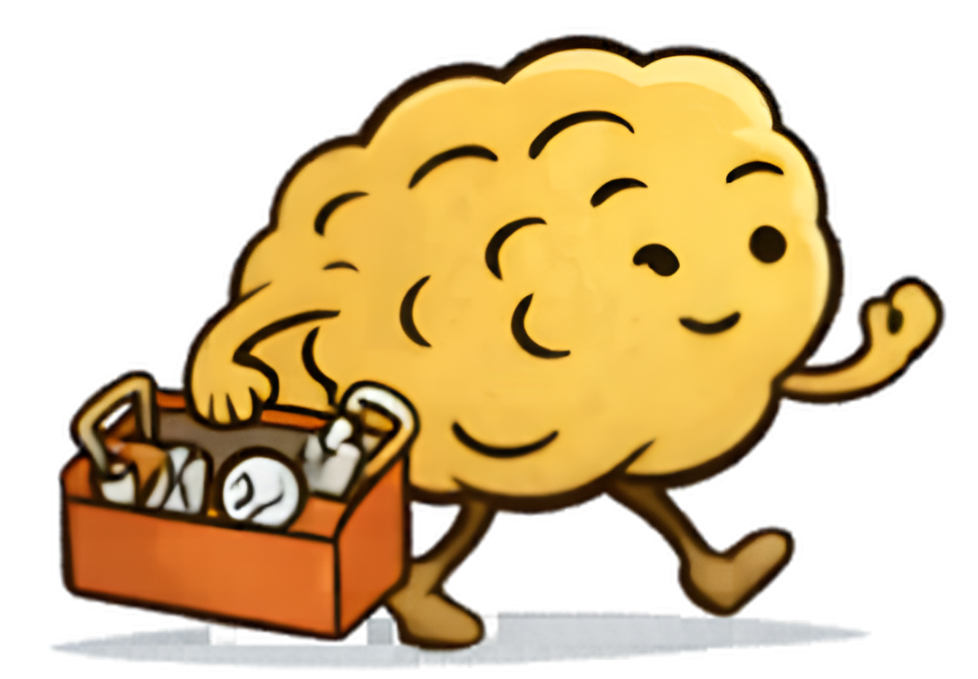 Bot Your Brain mascot with toolbox