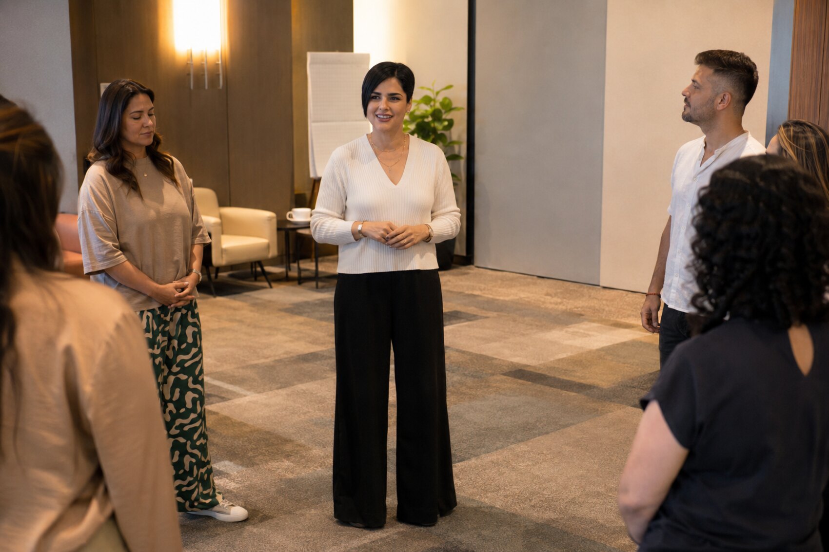 Ileana Segura en un taller corporativo