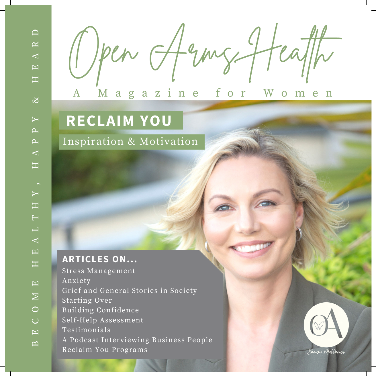 Open Arms Health Magazine 2021 — Reclaim You, featuring Shawn Matthews' personal story