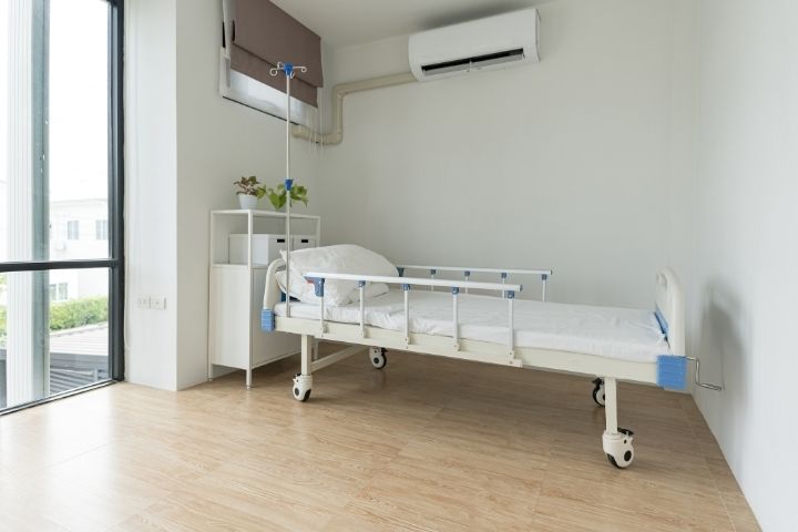 A home care room showcasing practical setups for medical Hospital beds.