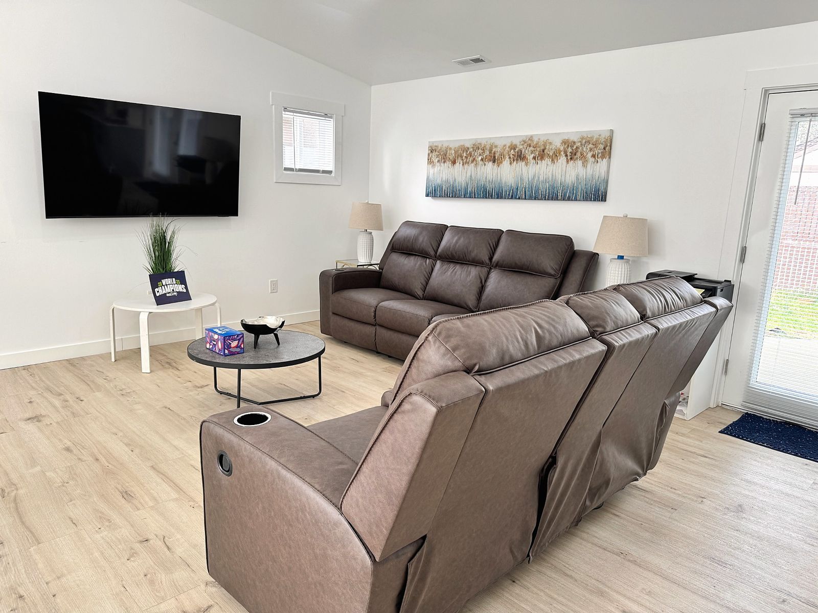 Living room with reclining sofas