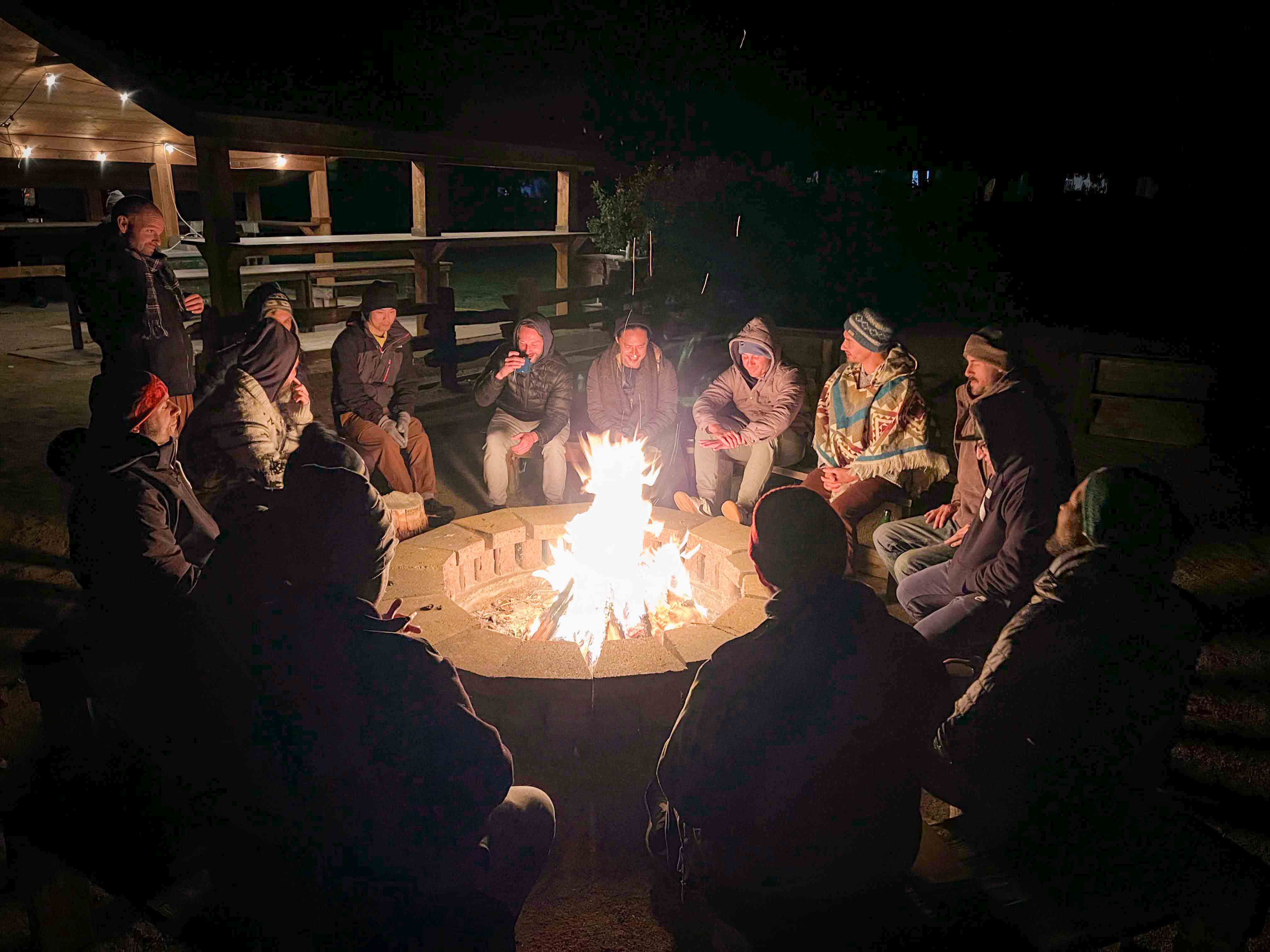 Men around the fire