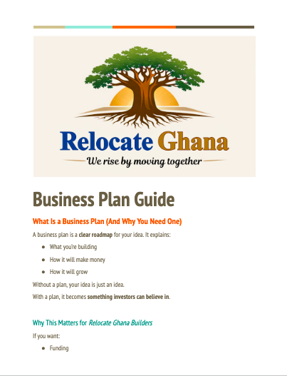 The Relocate Ghana Business Plan Blueprint: Plan, Launch & Succeed — photo 1