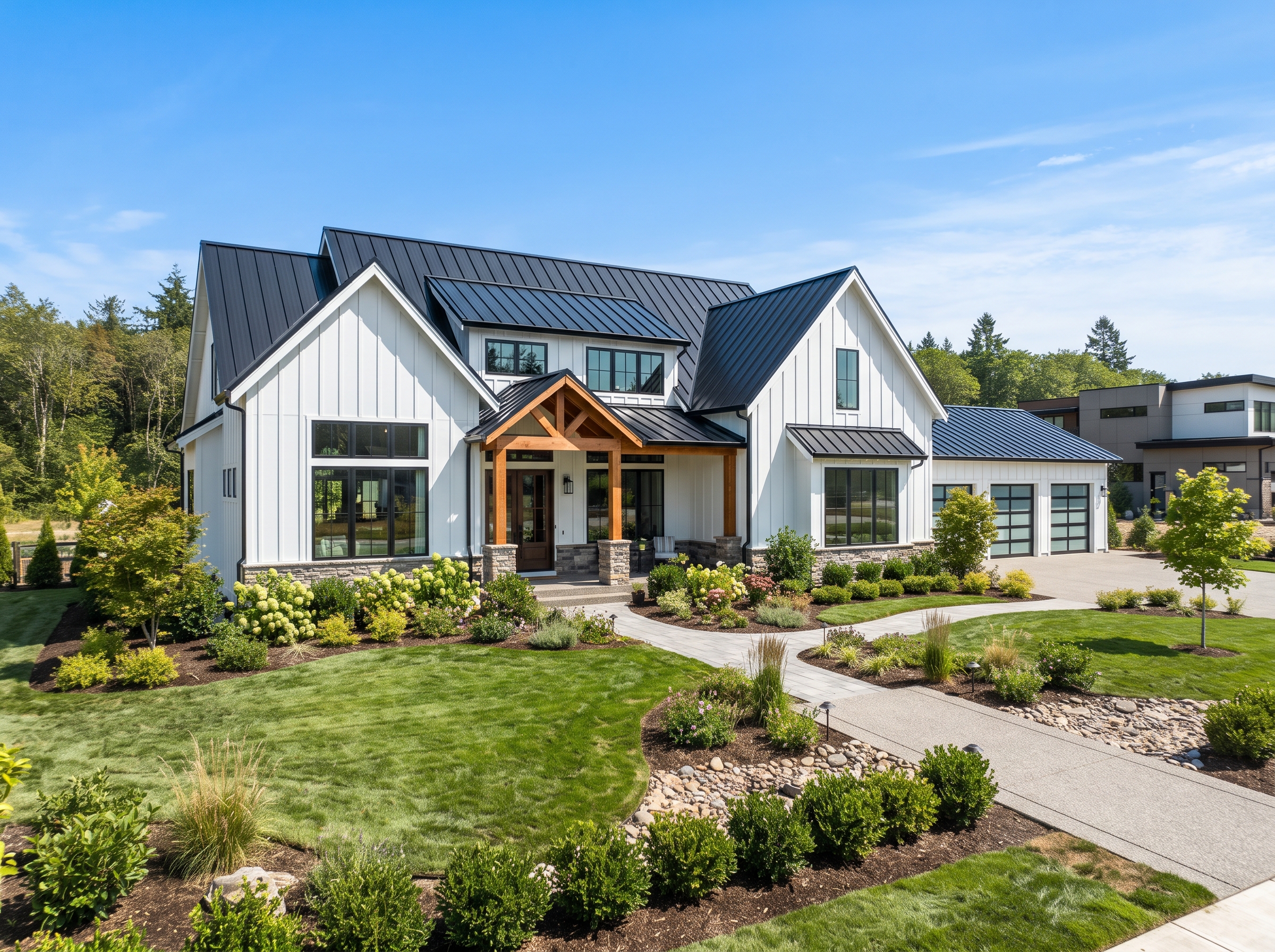 Modern farmhouse new construction exterior