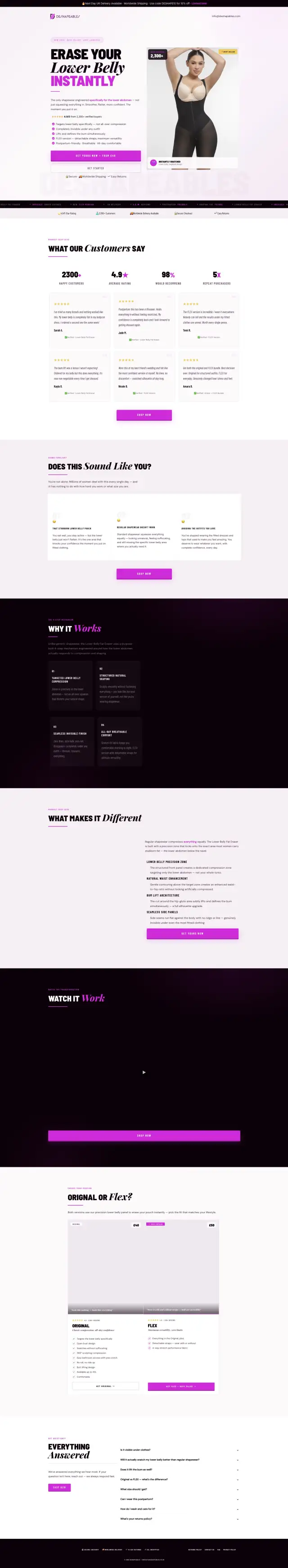 Deshapeables E-Commerce Funnel full-page funnel preview