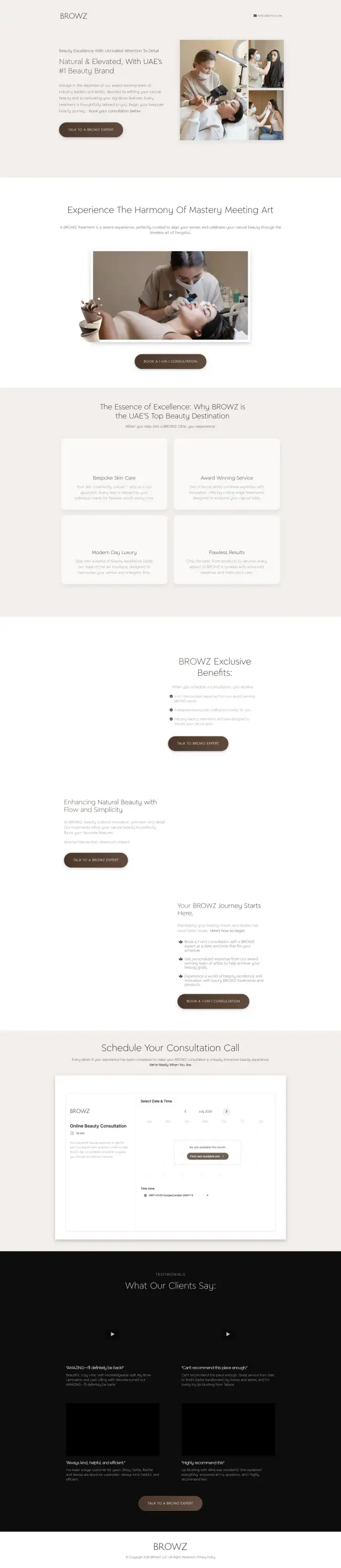 BROWZ Consultation Funnel full-page funnel preview