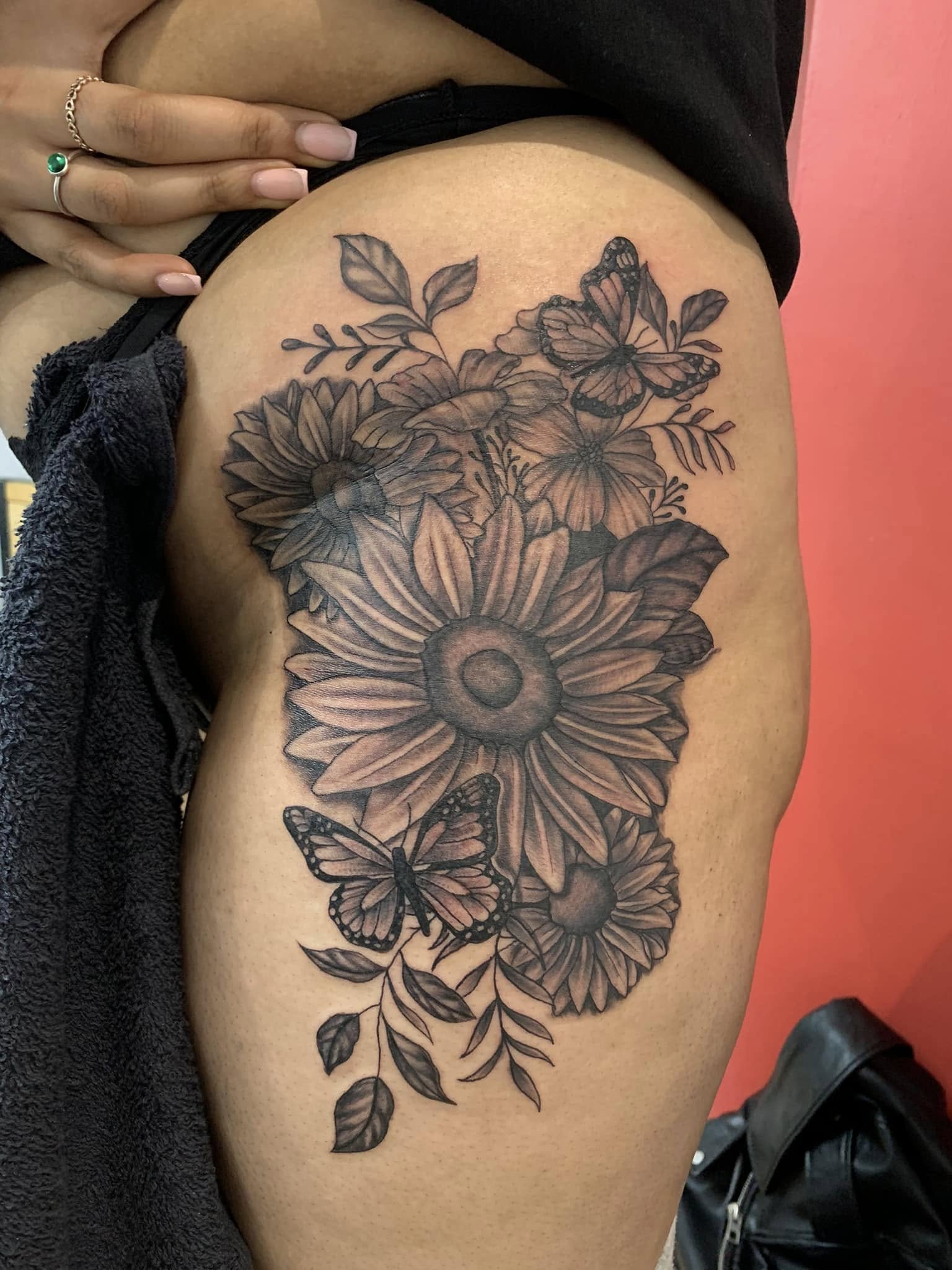 Black and grey tattoo created at Tattoo Phil's