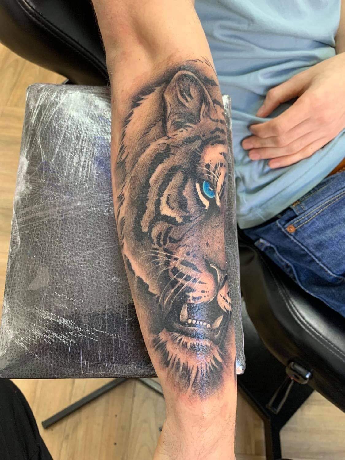 Detailed tattoo work created at Tattoo Phil's Northampton