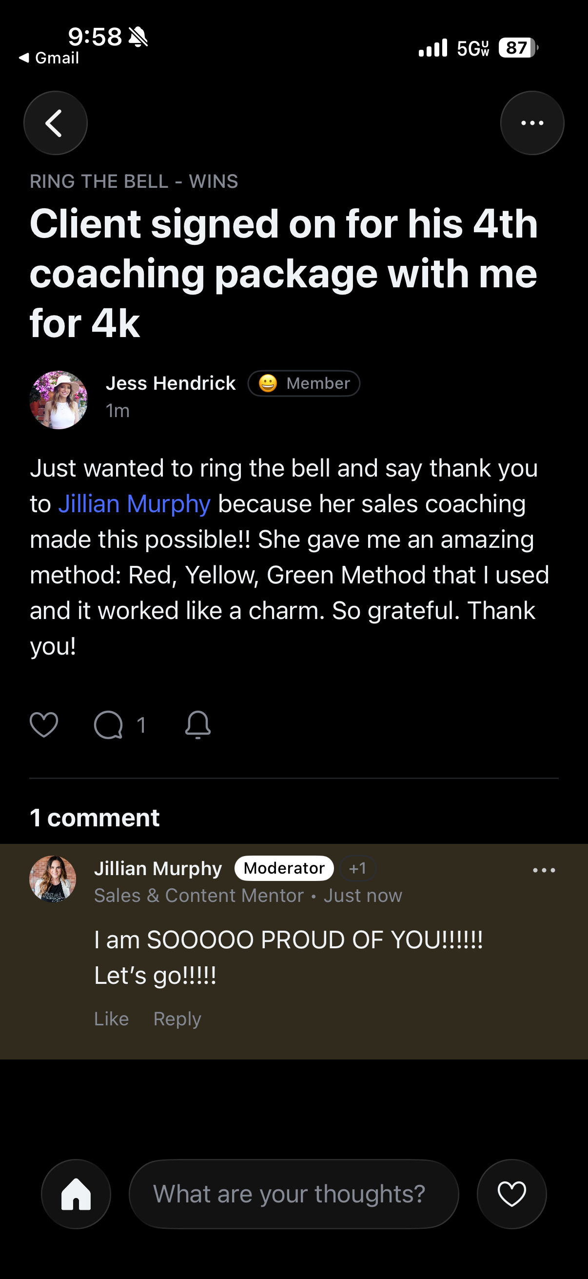 Client result screenshot