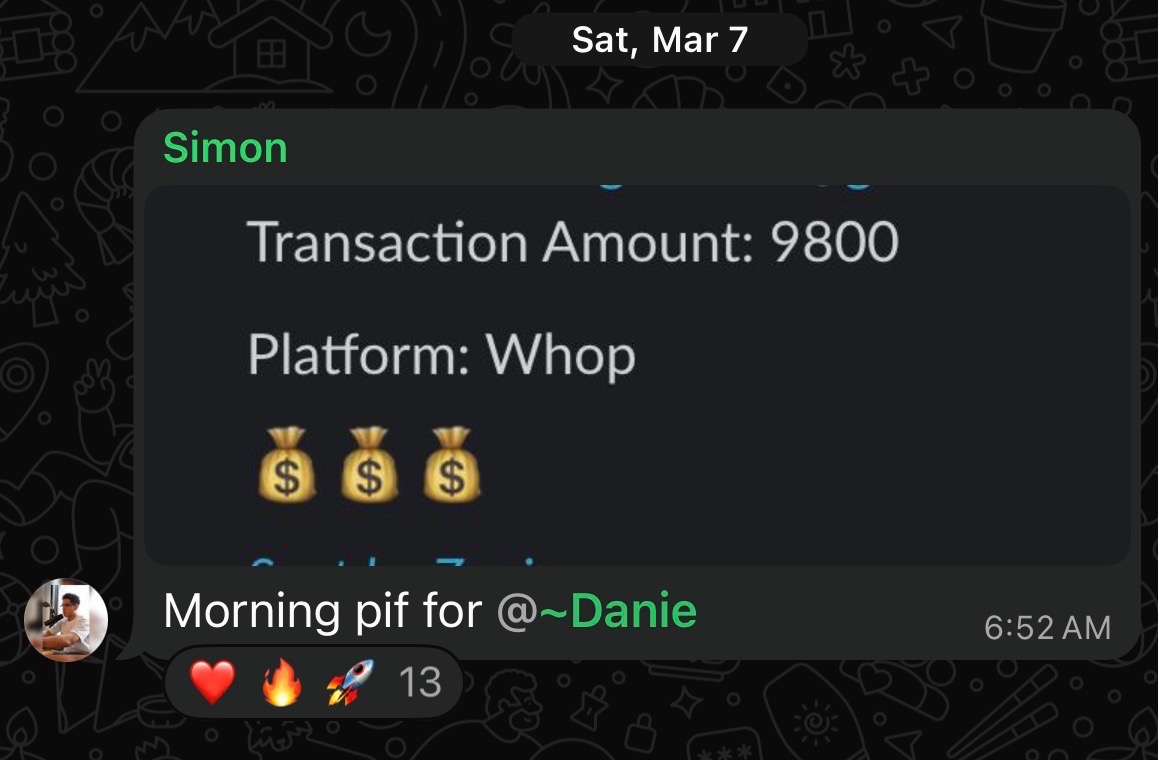 Sales.io student win, monthly close screenshot
