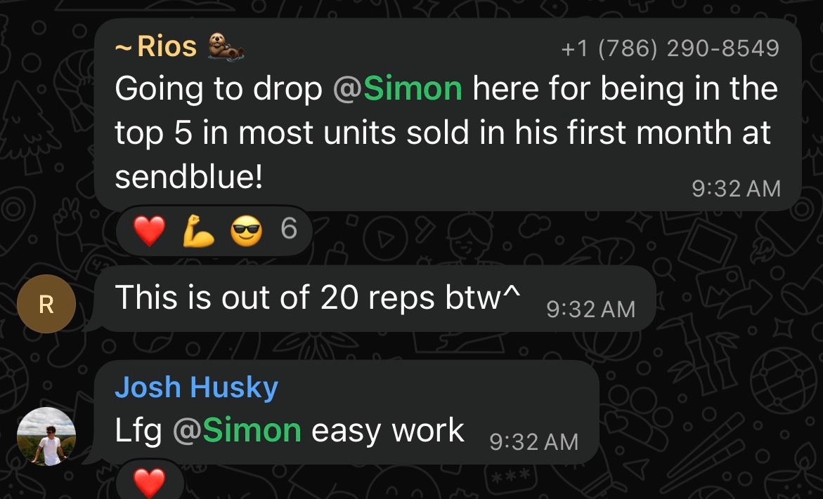 Sales.io student win, closed deal screenshot