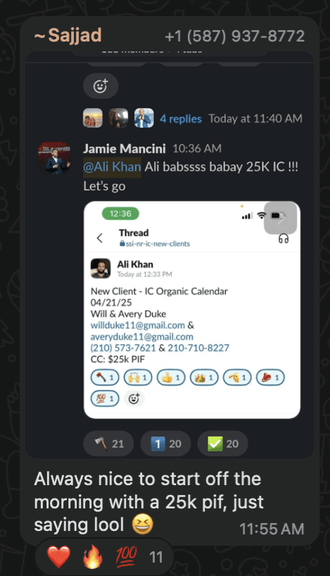 Sales.io student win, closed deal commission