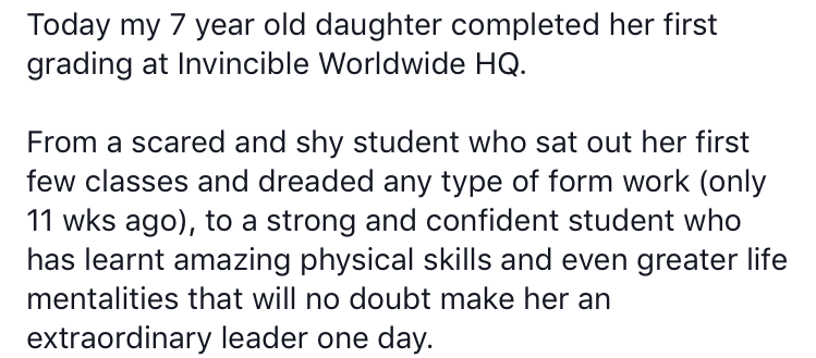 Parent review screenshot