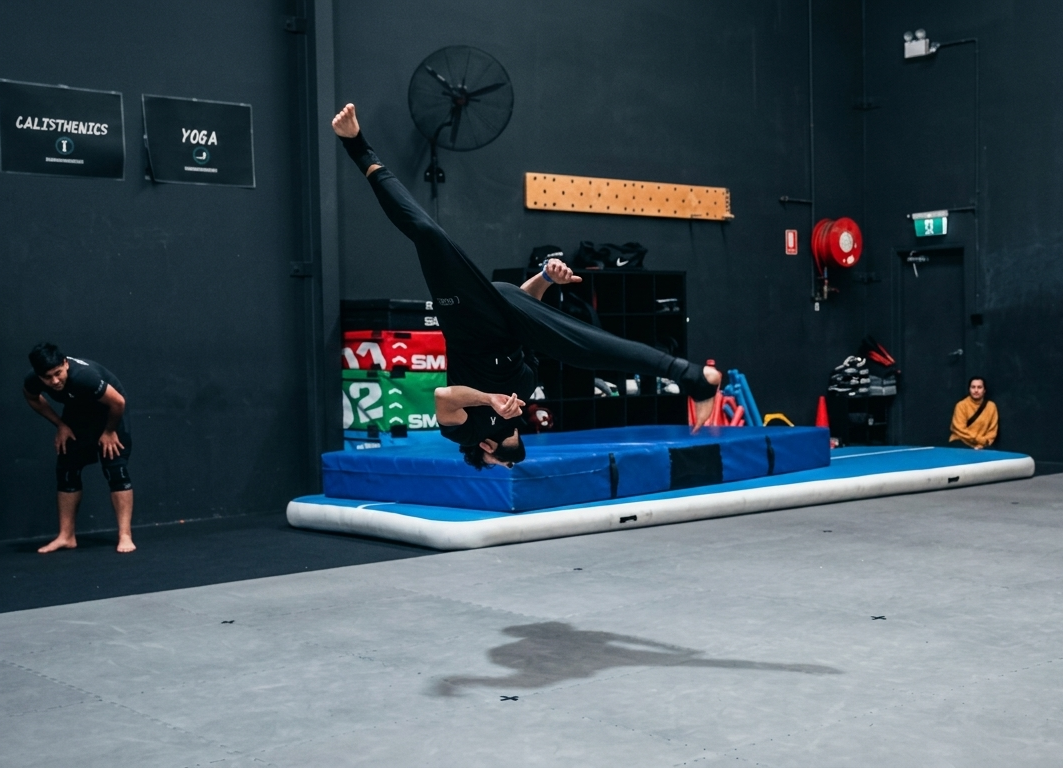 Tricking acrobatics and flips classes in Wetherill Park Sydney at Invincible HQ