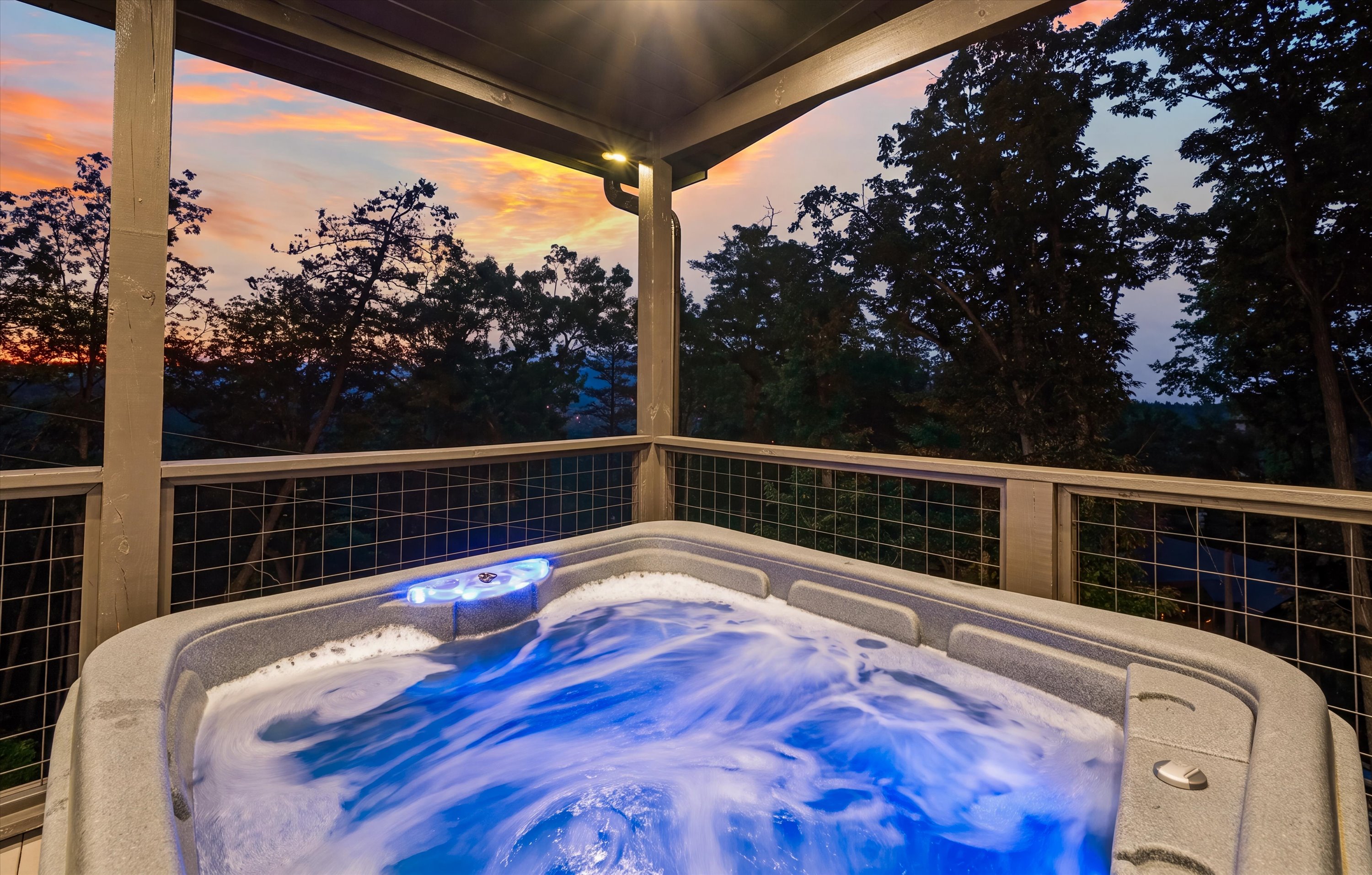 Hot tub at night
