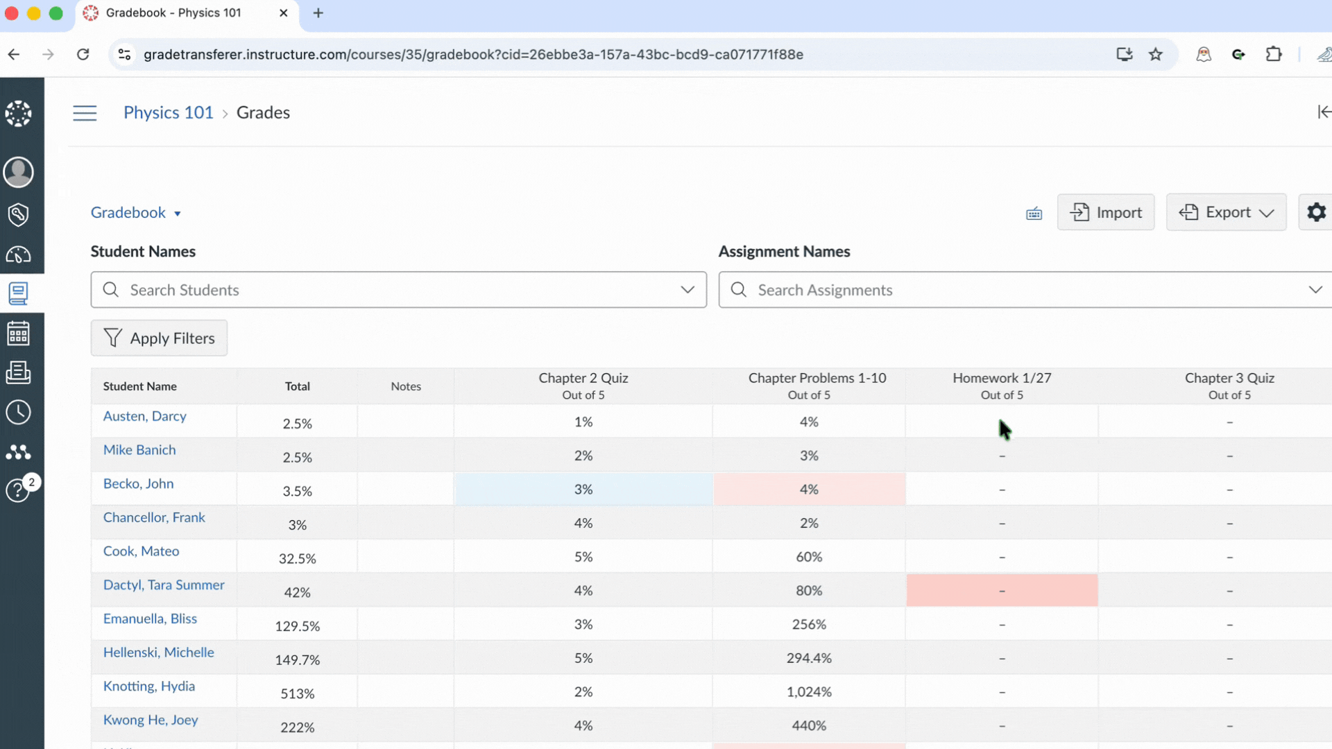 Canvas Filling Gradebook GIF