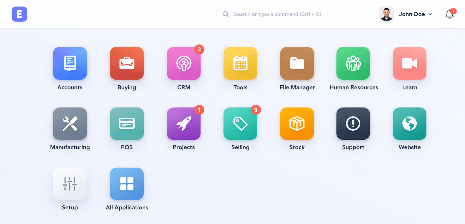 ERPNext finance and workflow dashboard for growing businesses