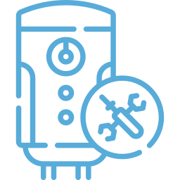 Water heater repair icon showing quick plumbing service
