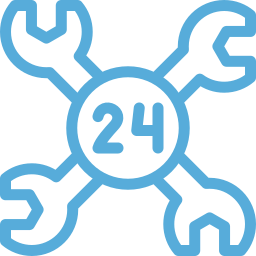 24/7 wrench icon for emergency water heater repair service