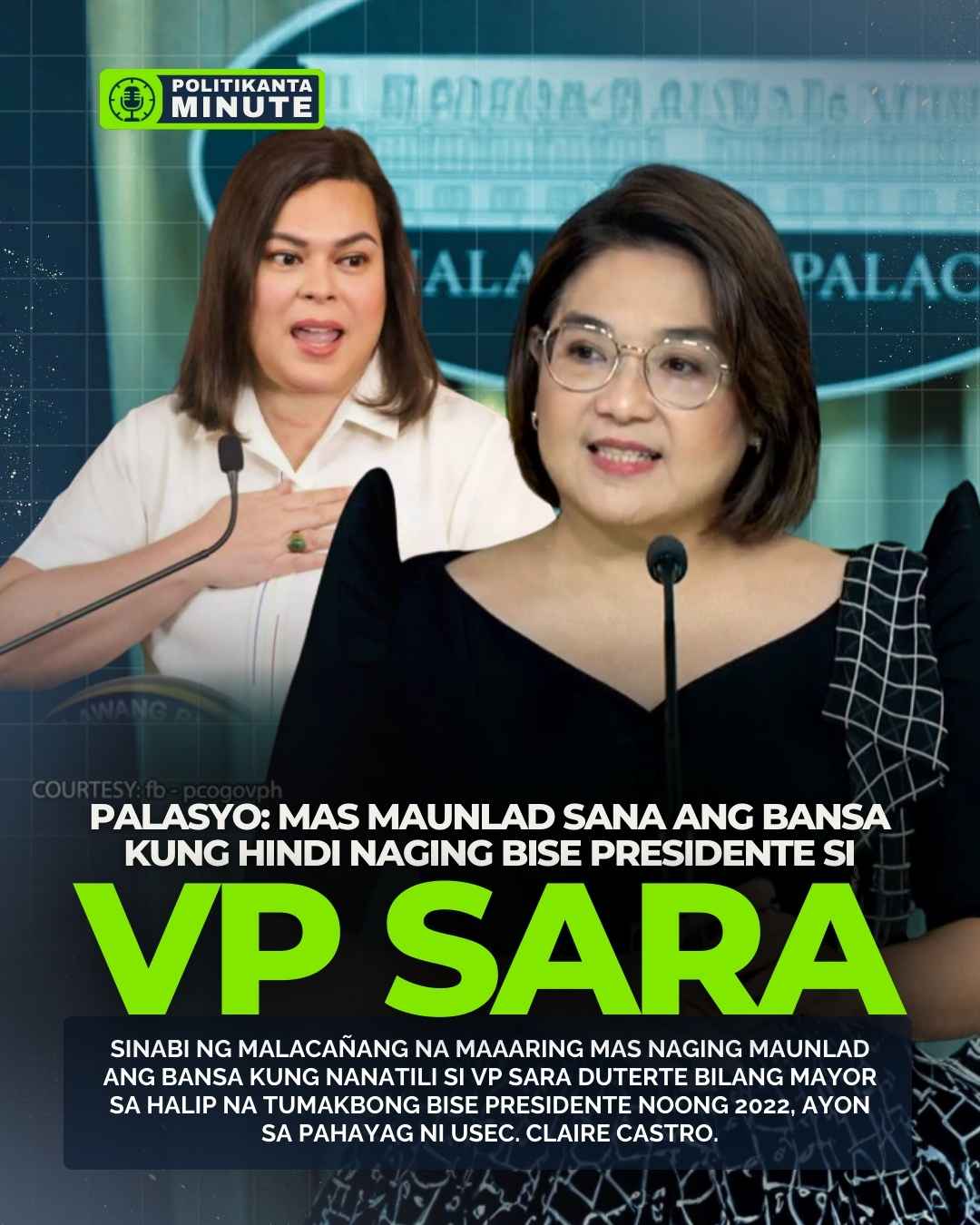 Palasyo: Mas Maunlad Sana ang Bansa Kung Hindi Naging Bise Presidente si VP Sara