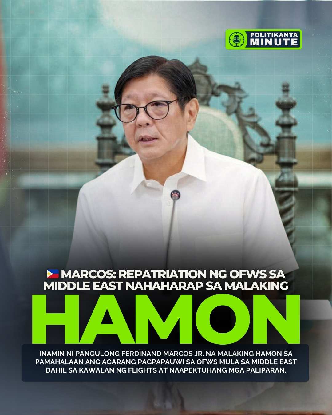 🇵🇭 Marcos: Repatriation ng OFWs sa Middle East Nahaharap sa Malaking Hamon