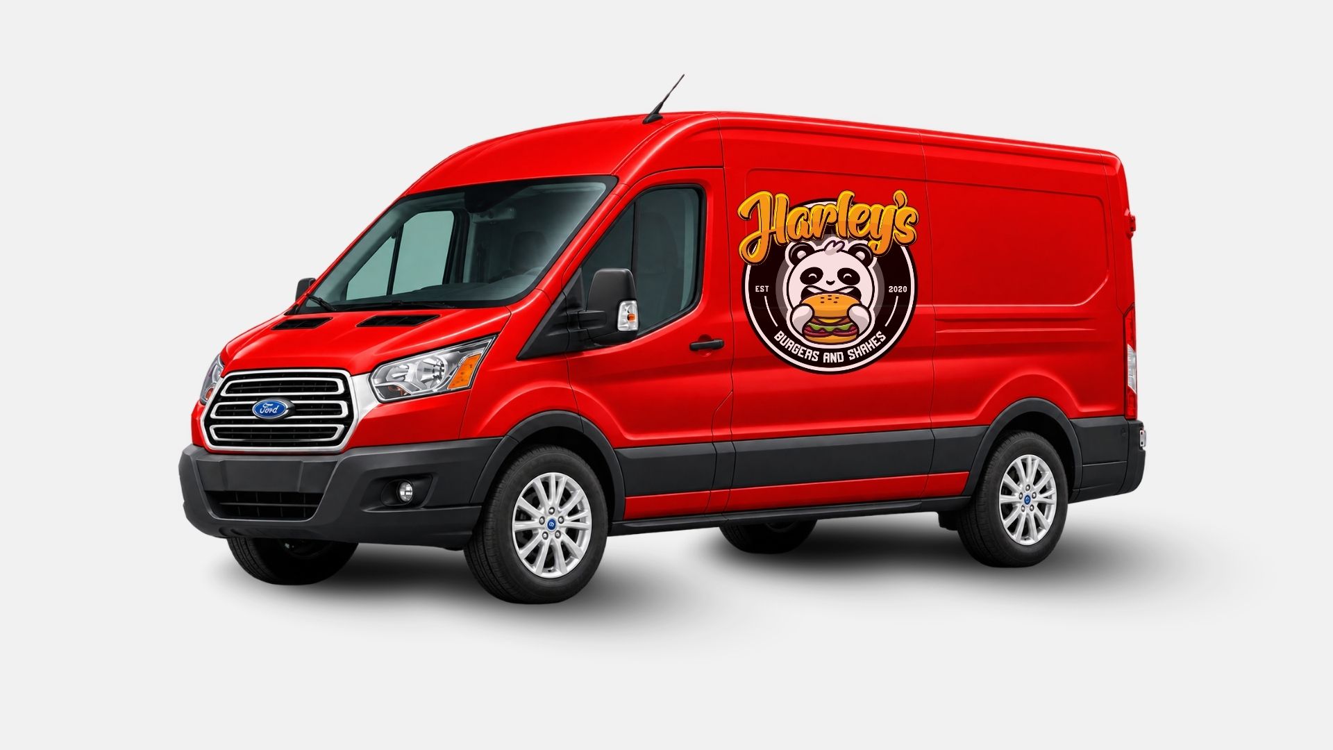 Harley's Burger and Shakes Car wrap design