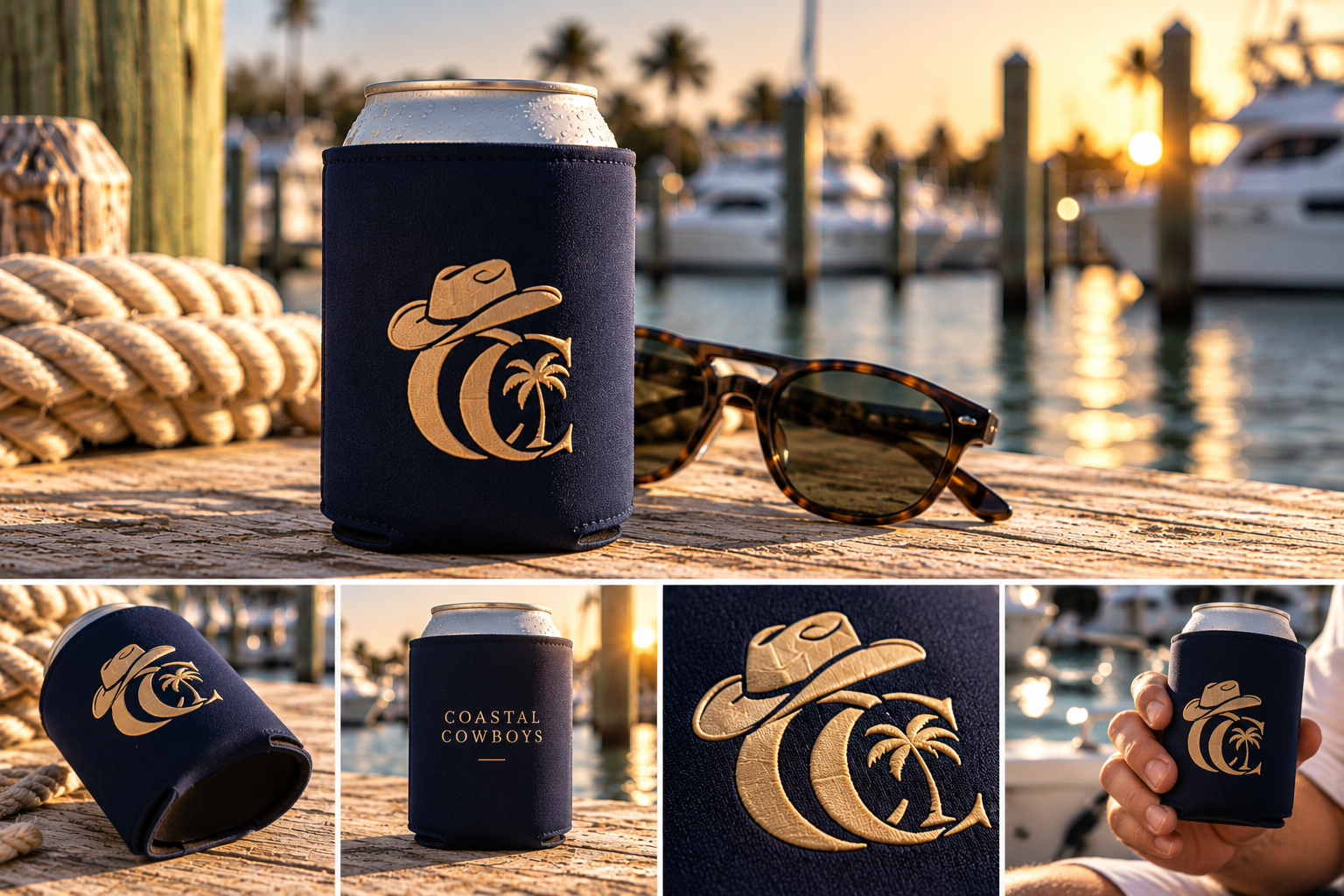 Coastal Cowboys Koozie — branded can insulator