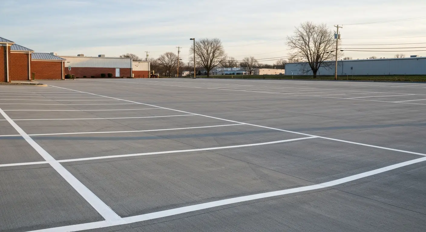 Commercial concrete parking lot