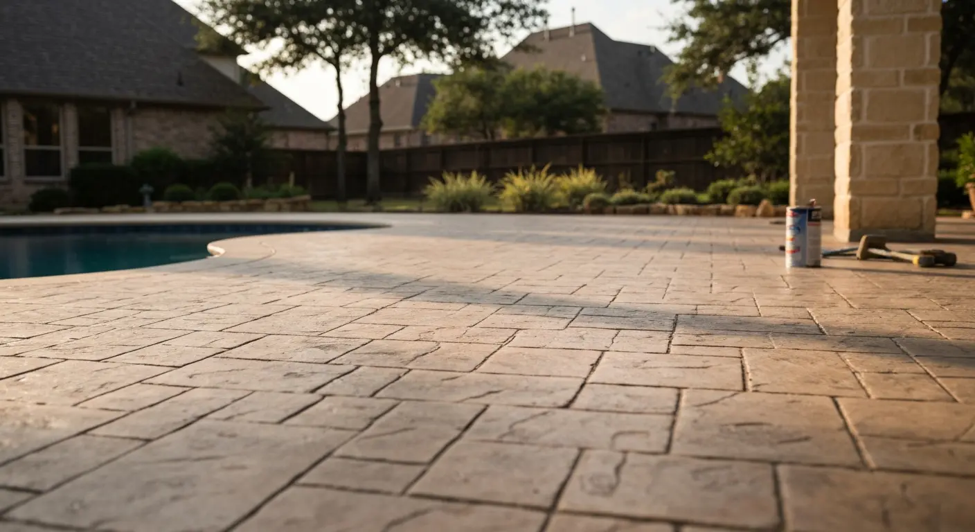 Stamped concrete patio