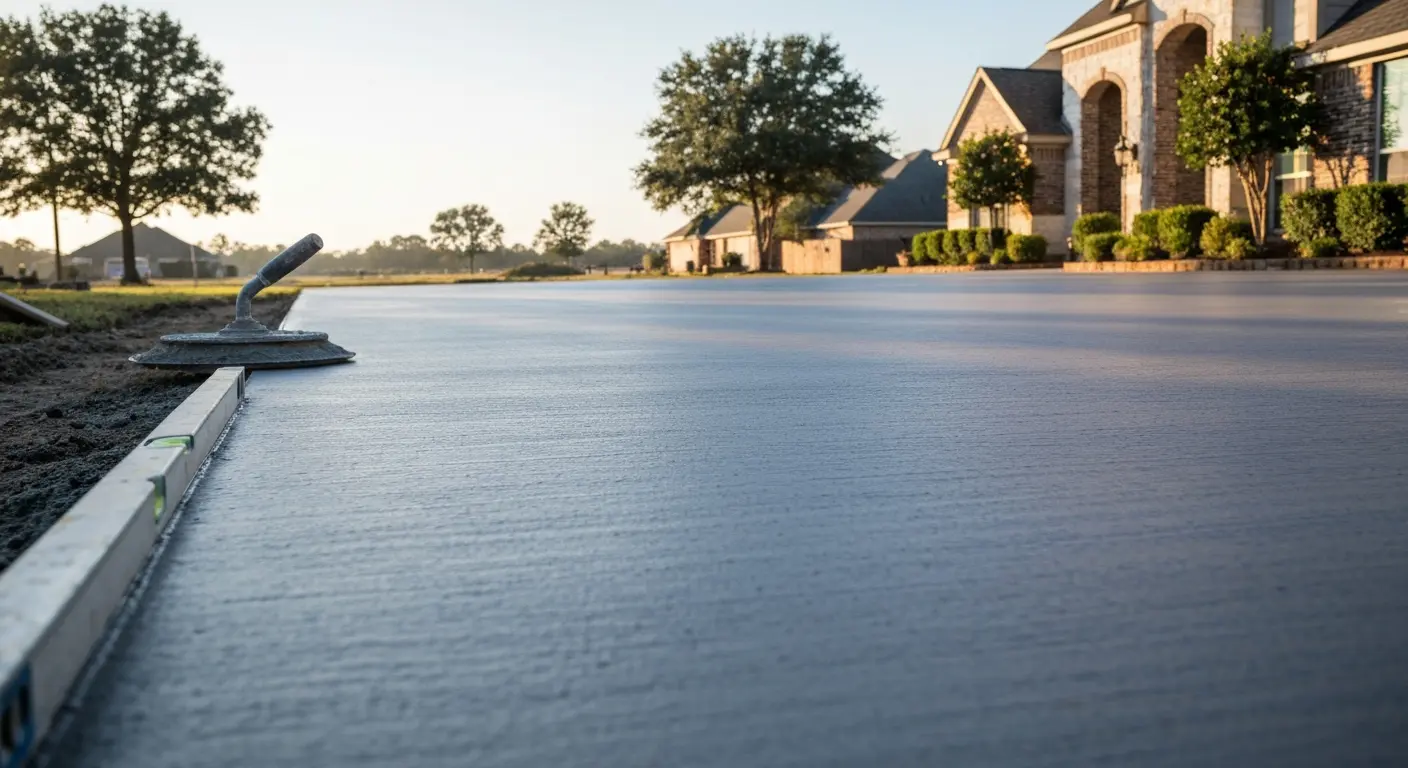 Concrete driveway installation