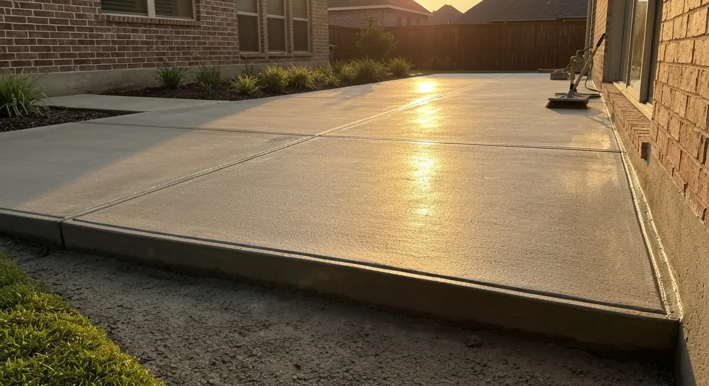 Concrete patio installation