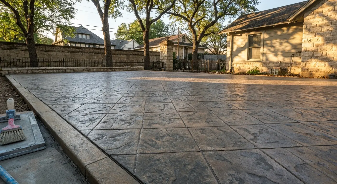 Custom concrete patio