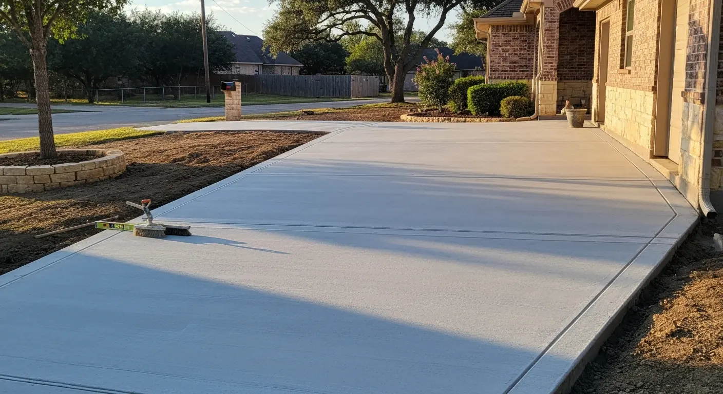 Concrete driveway installation