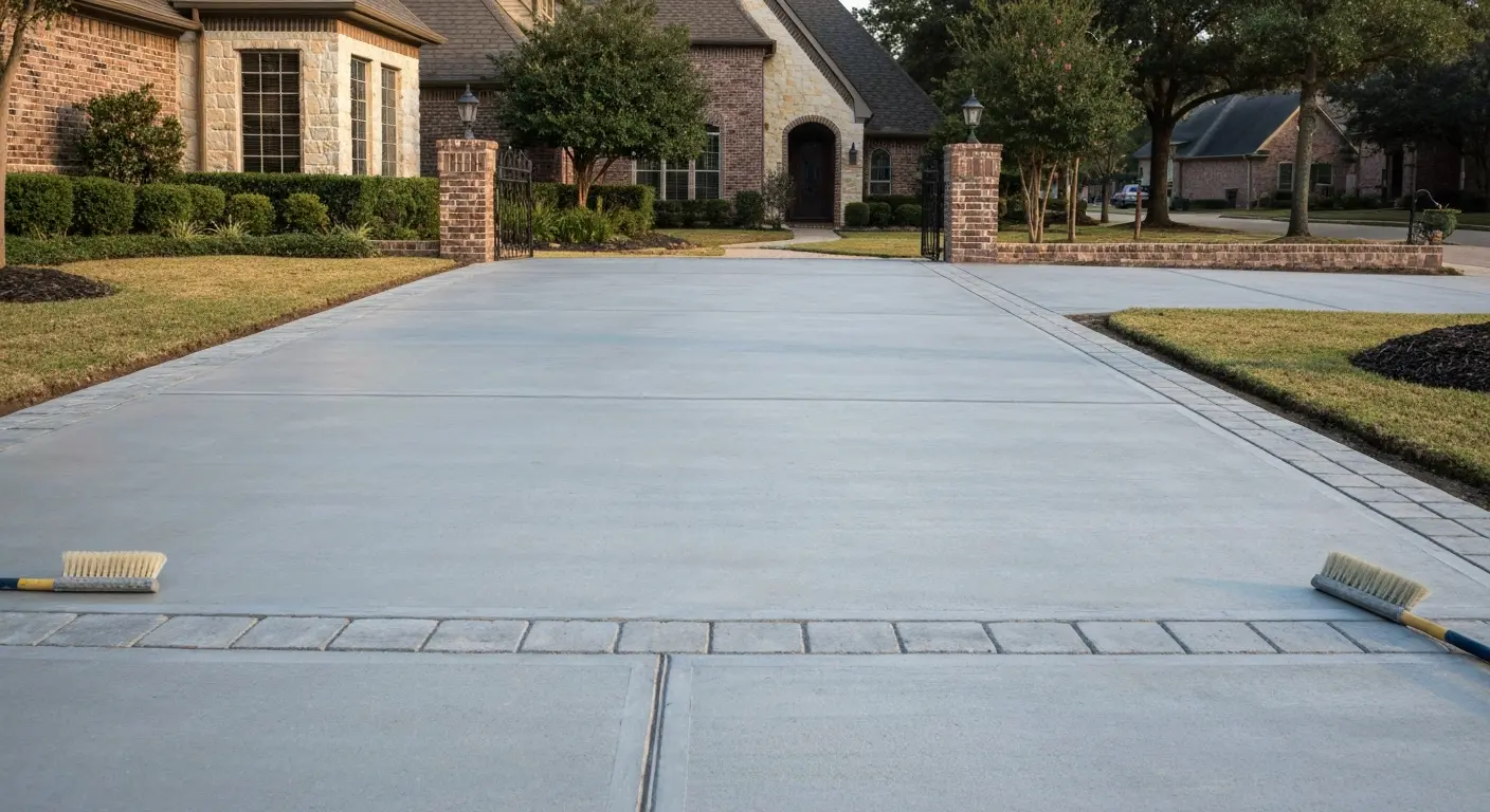 Concrete driveway installation