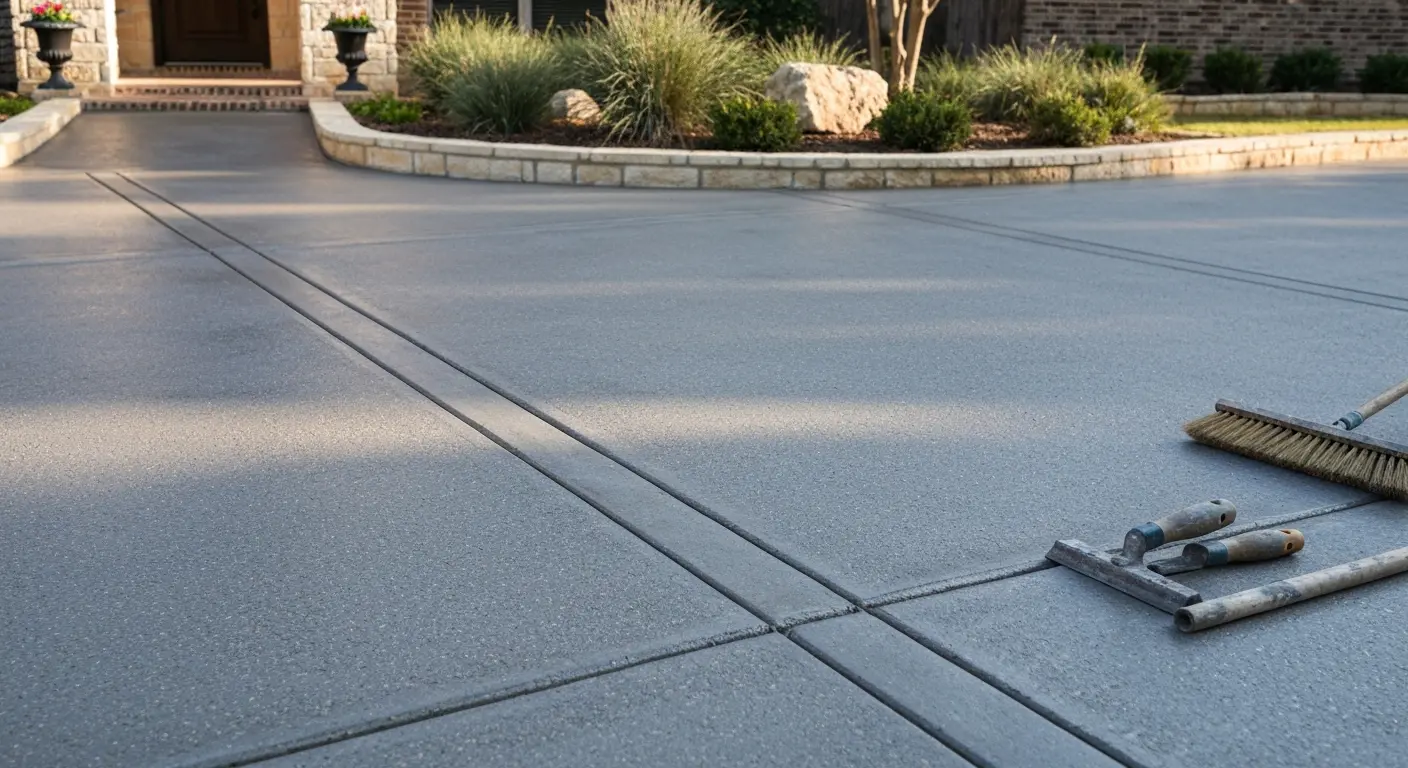 Decorative concrete driveway finish