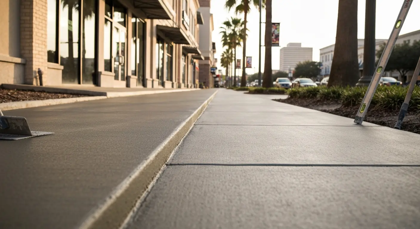Concrete sidewalk