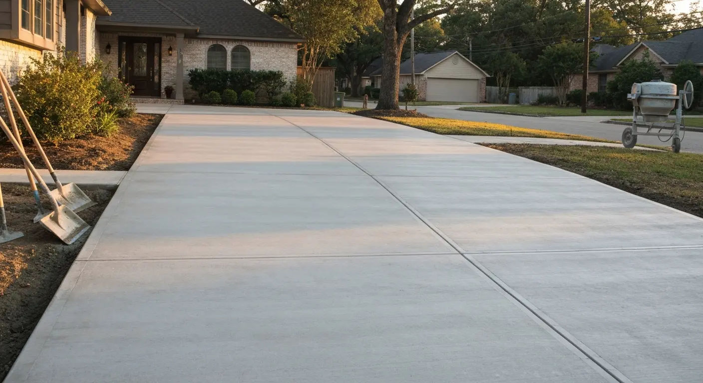 Residential concrete driveway in East End