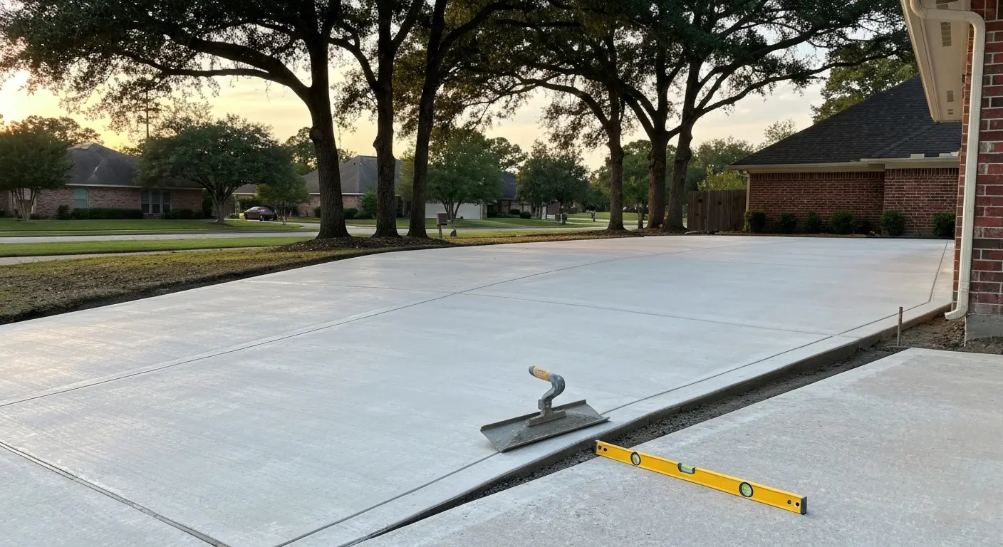 Concrete driveway near downtown Houston