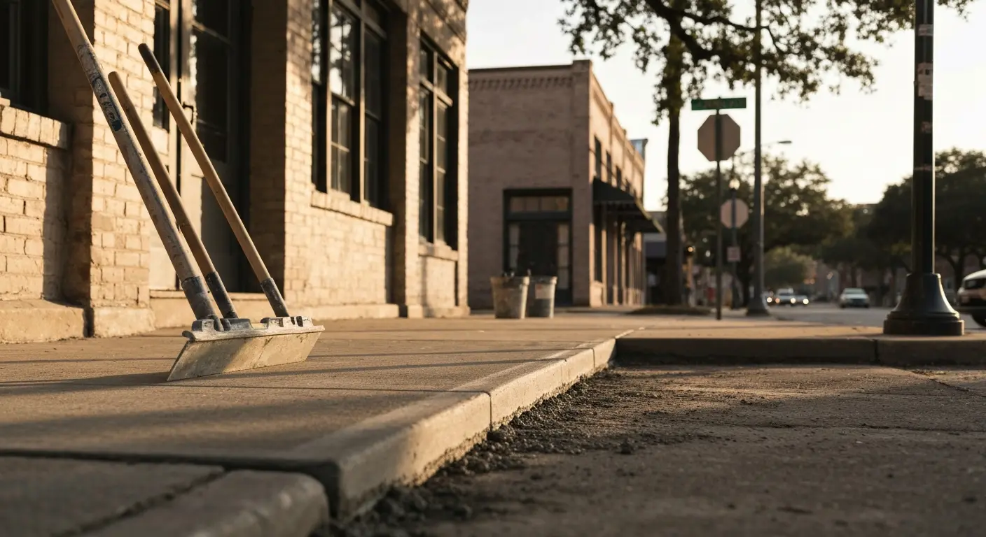 Concrete sidewalk in Midtown