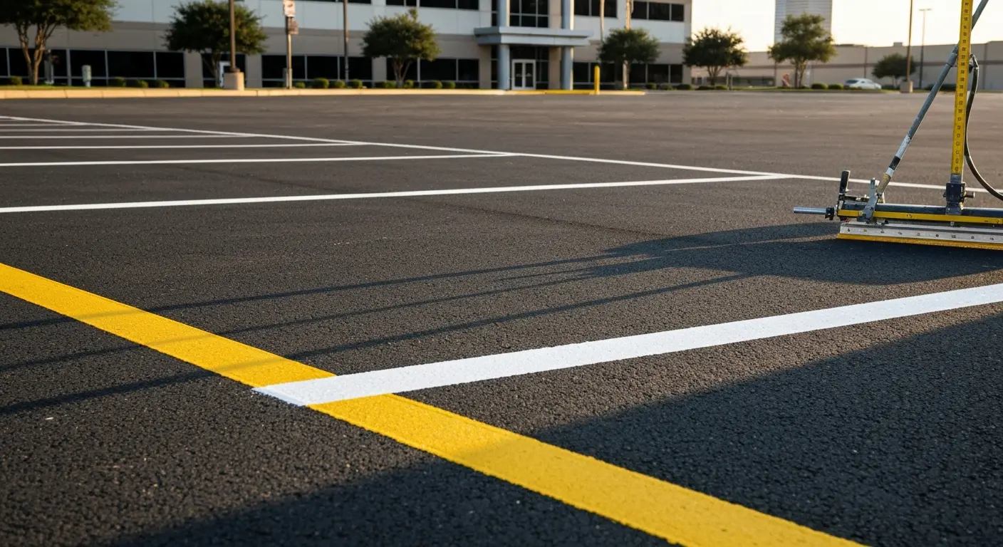 Professional parking lot striping