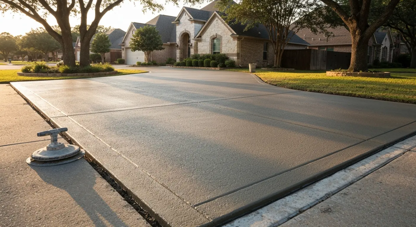 Concrete driveway in Memorial