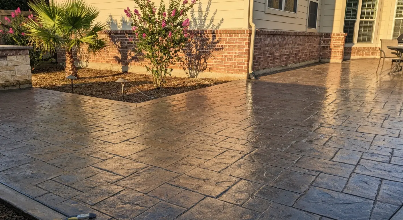 Concrete patio construction
