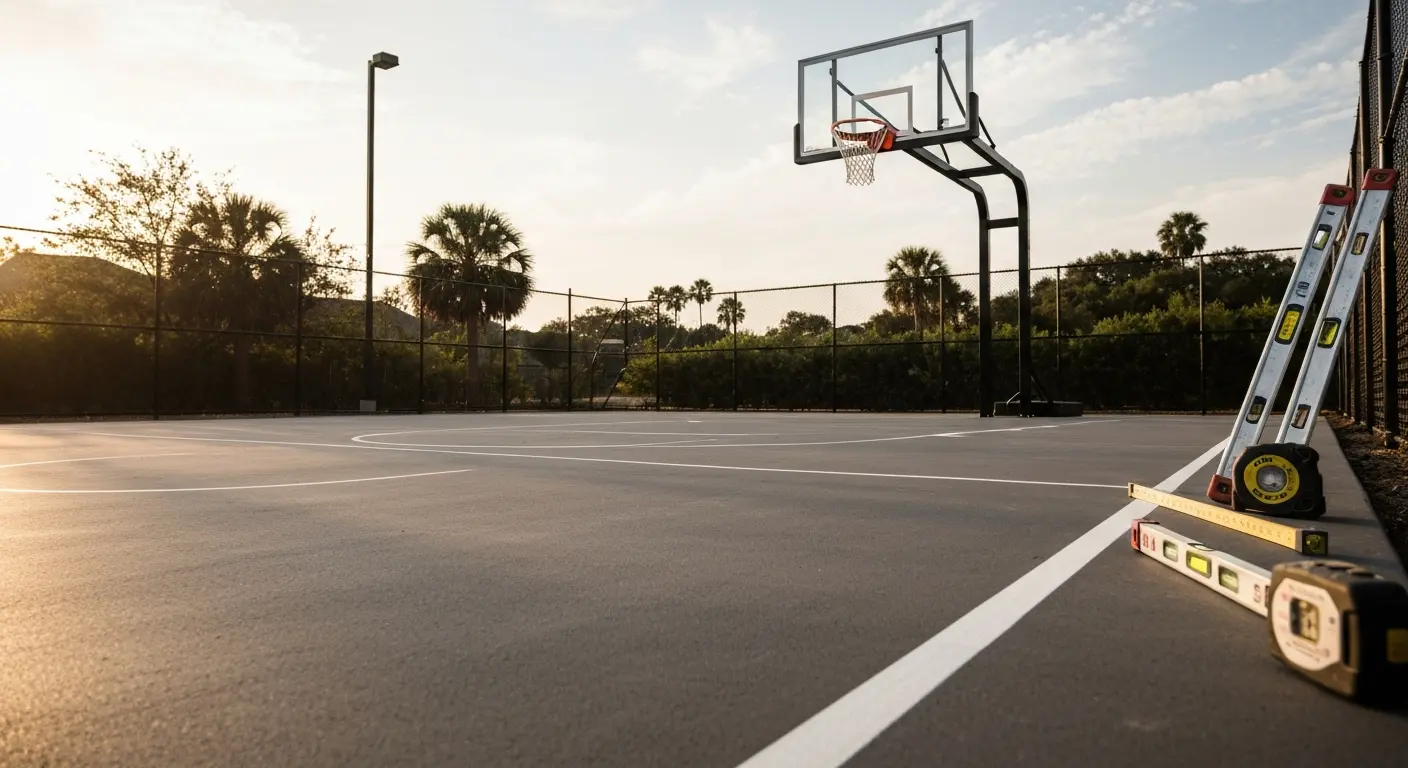 New basketball court construction