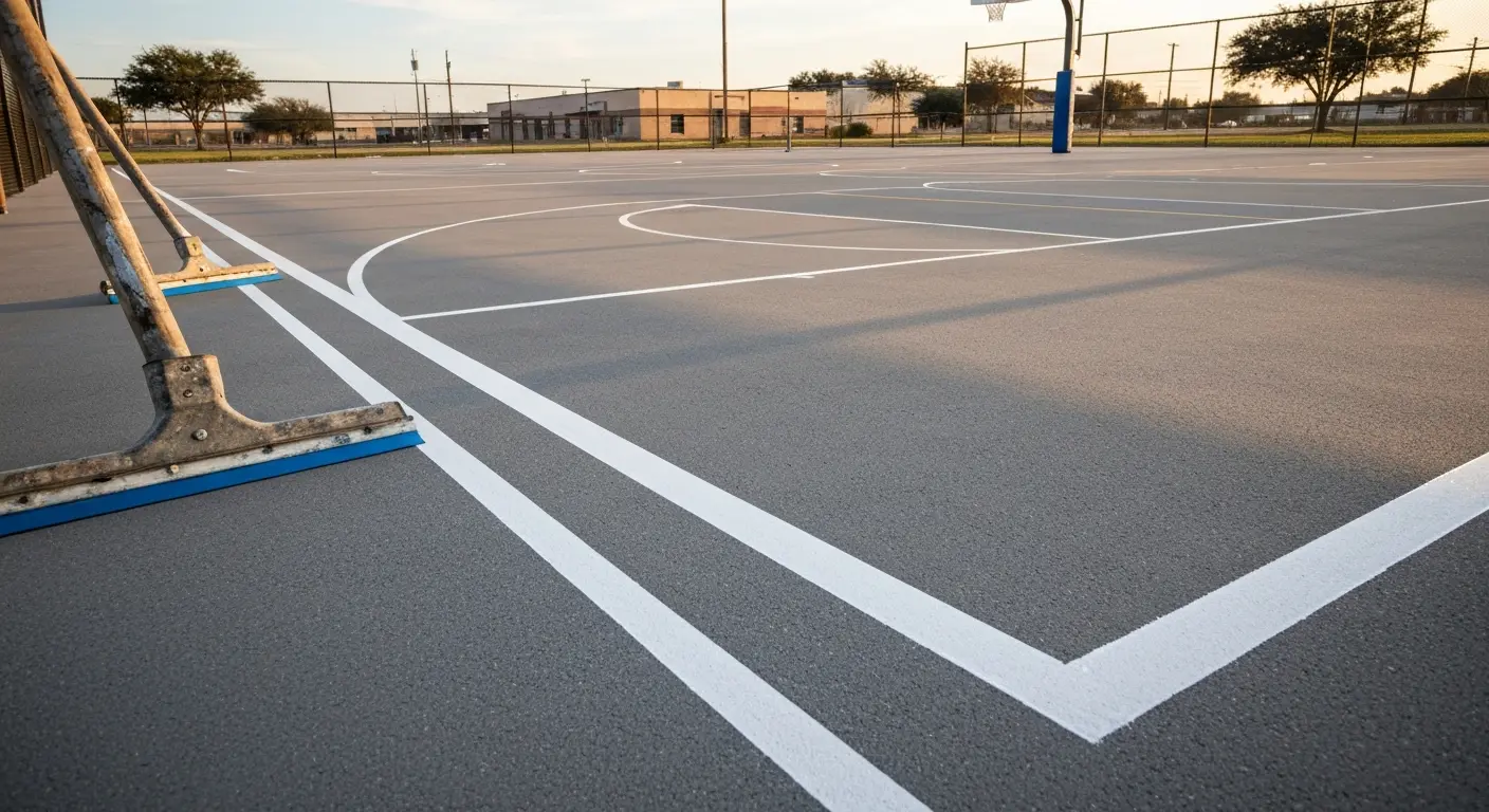 Basketball court resurfacing