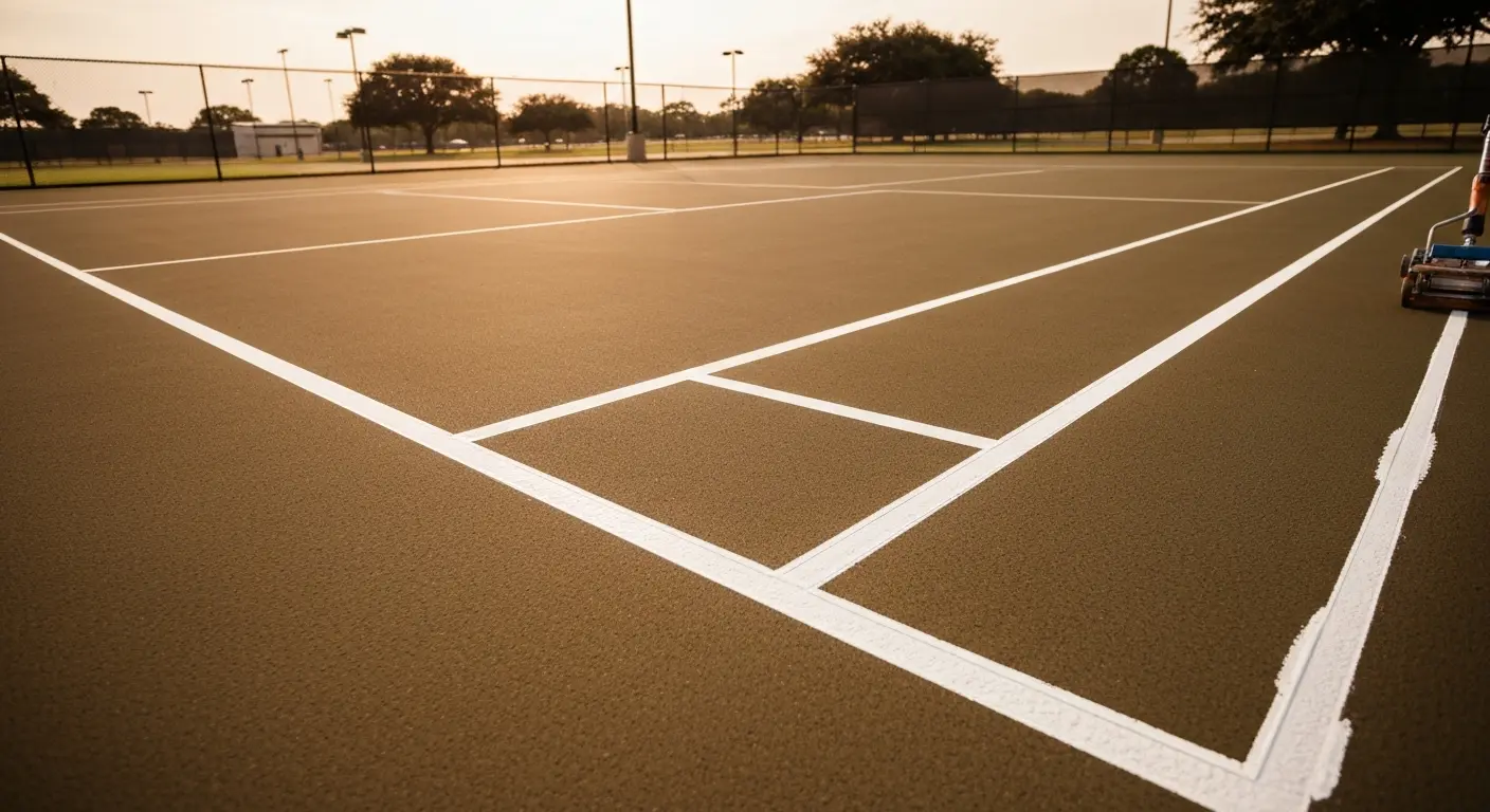 Tennis court striping