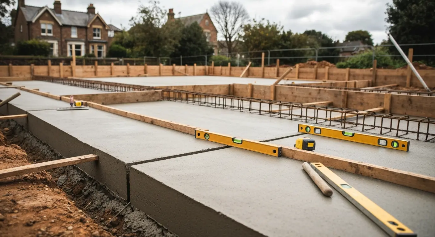 Concrete foundation pour in East End