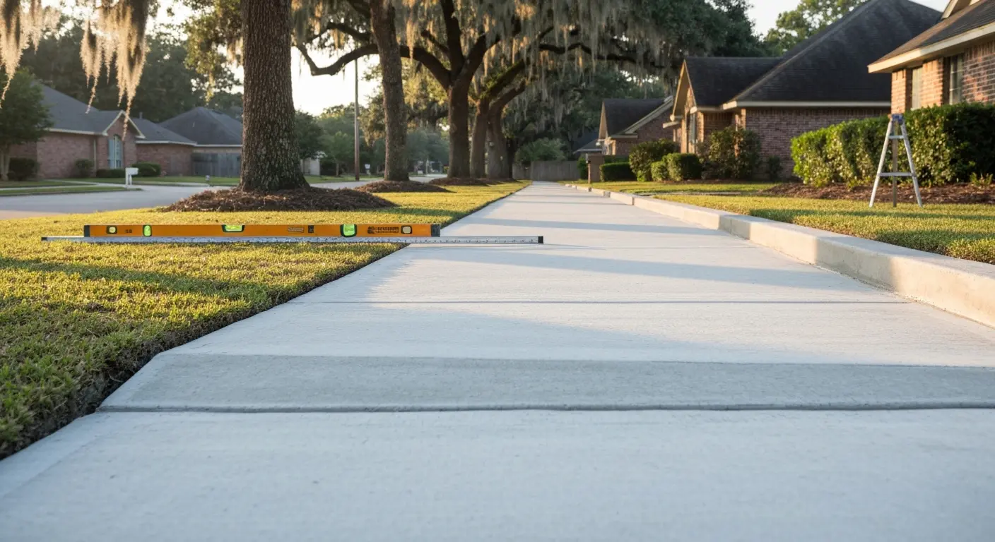 Concrete sidewalk