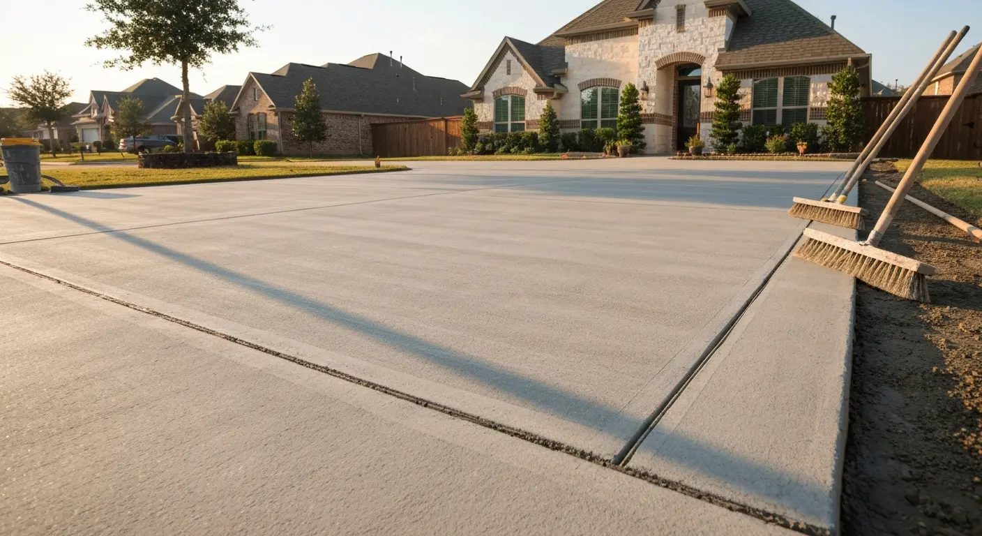 Concrete driveway installation